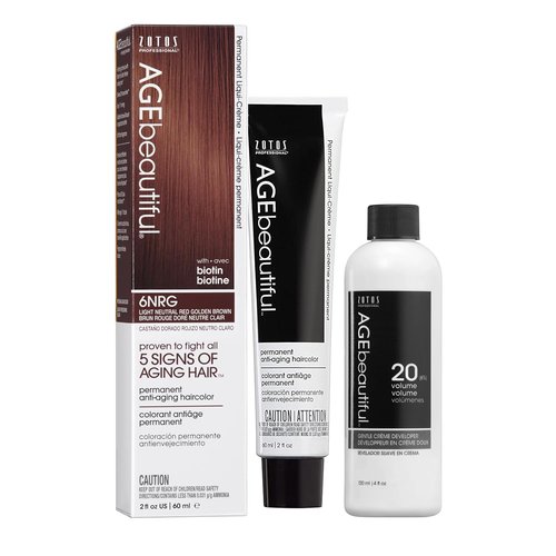 AGE Beautiful Permanent Hair Color Dye | 100% Gray Coverage & Anti-Aging Formula | Biotin-Enriched for Thicker, Healthier Hair