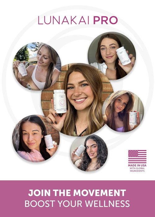 Lunakai Hair Growth Supplement for Women - Advanced 20 Nutrient Formula with Marine Collagen, Biotin & Keratin - 90 Capsules for Thicker Strands