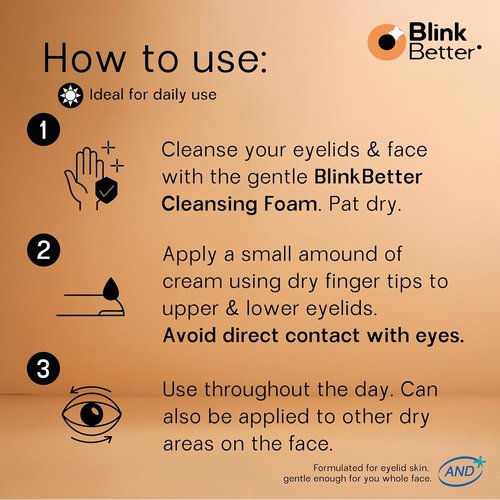 BlinkBetter BetterLids Eyelid Cream - Hydrate & Soothe Dry, Itchy Eyelids | Lightweight Formula with 3% Oat & Ceramides, 1 fl oz