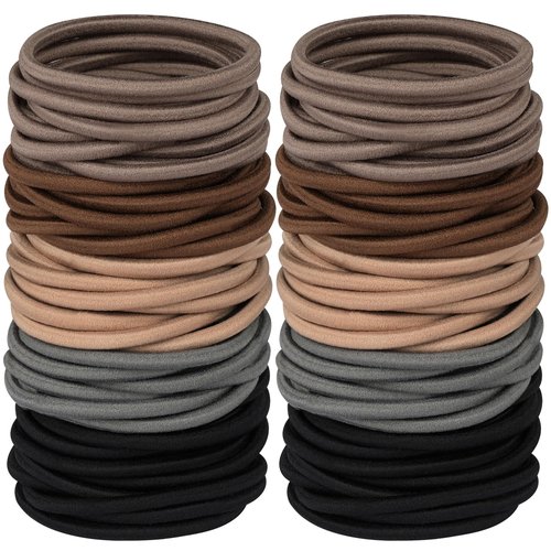Hageolan Multy-Colored Hair Ties, 120 PCS Large Elastic Bands, No Damage Ponytail Holders for Thick Hair, Women, Men and Girls