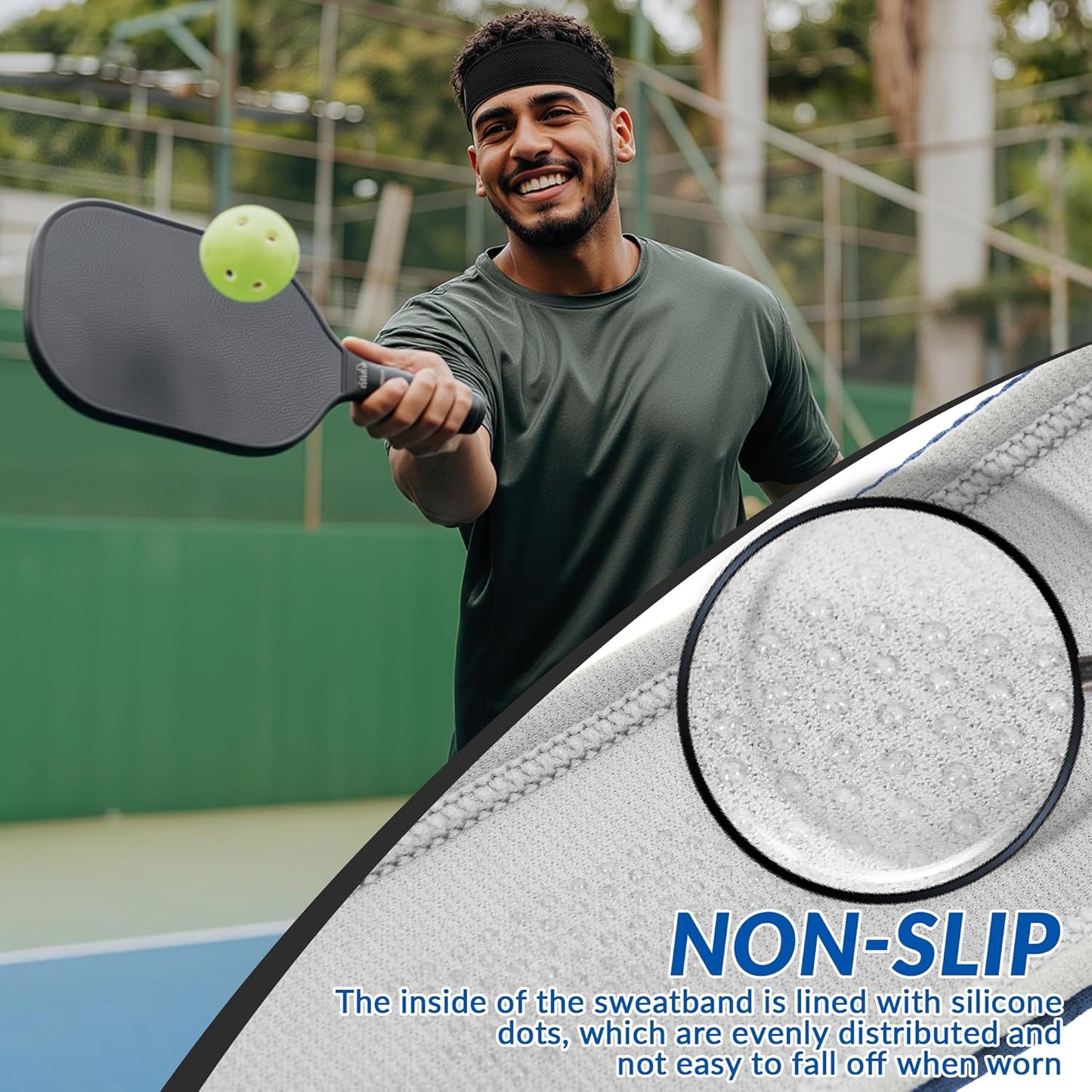 Sukeen Sports Headbands - Moisture-Wicking Non-Slip Sweatbands for Men | Breathable Elastic for Yoga & Fitness