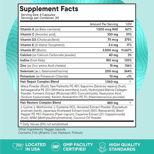 Regine Switzerland Women's Balance Hair Growth Supplements - Proven Formula for Thicker Hair | 2-Month Supply, Soy-Free, 26 Ingredients