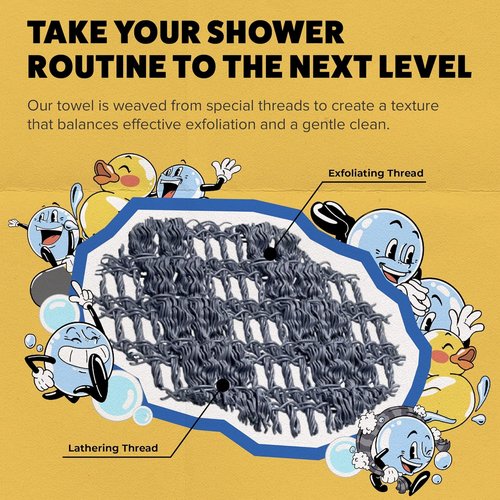 GOSHI Exfoliating Shower Towel - Durable Washcloth for All Skin Types - Made in Japan