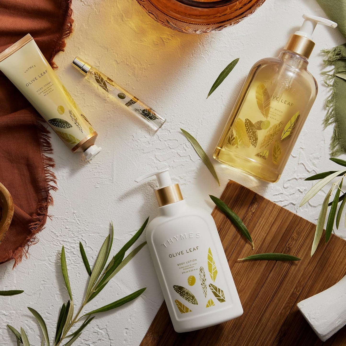 Thymes Moisturizing Hand Wash Soap - Luxury Glycerin & Olive Oil Formula - Fresh Olive Leaf Scent (8.25 oz)