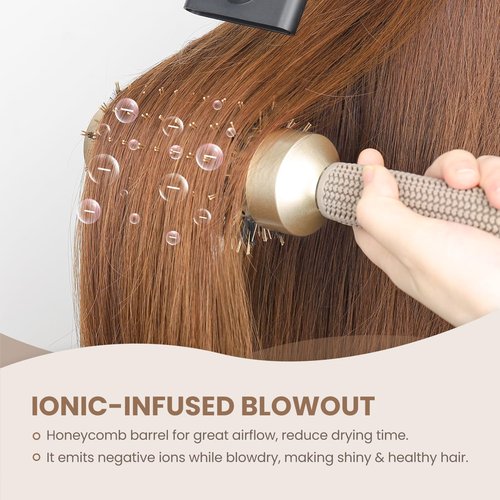 AIMIKE Round Hair Brush - Medium Nano Thermal Ceramic & Ionic Brush for Blow Drying & Styling | 2.9-Inch Barrel