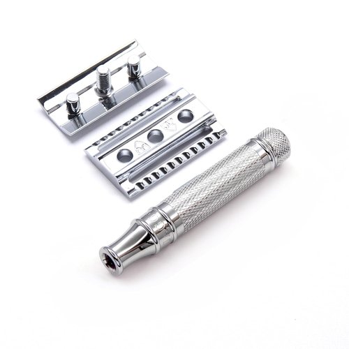 Edwin Jagger Classic Double Edge Safety Razor - Eco-Friendly Short Handle for Men & Women | Fits All DE Blades