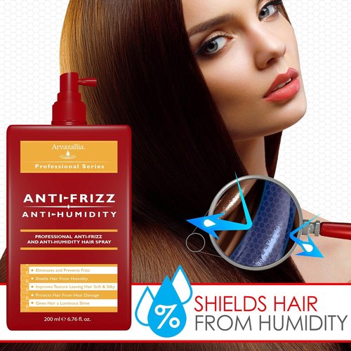 Arvazallia Antifrizz Hair Spray - Professional Frizz Control & Heat Protectant | 8 Oz