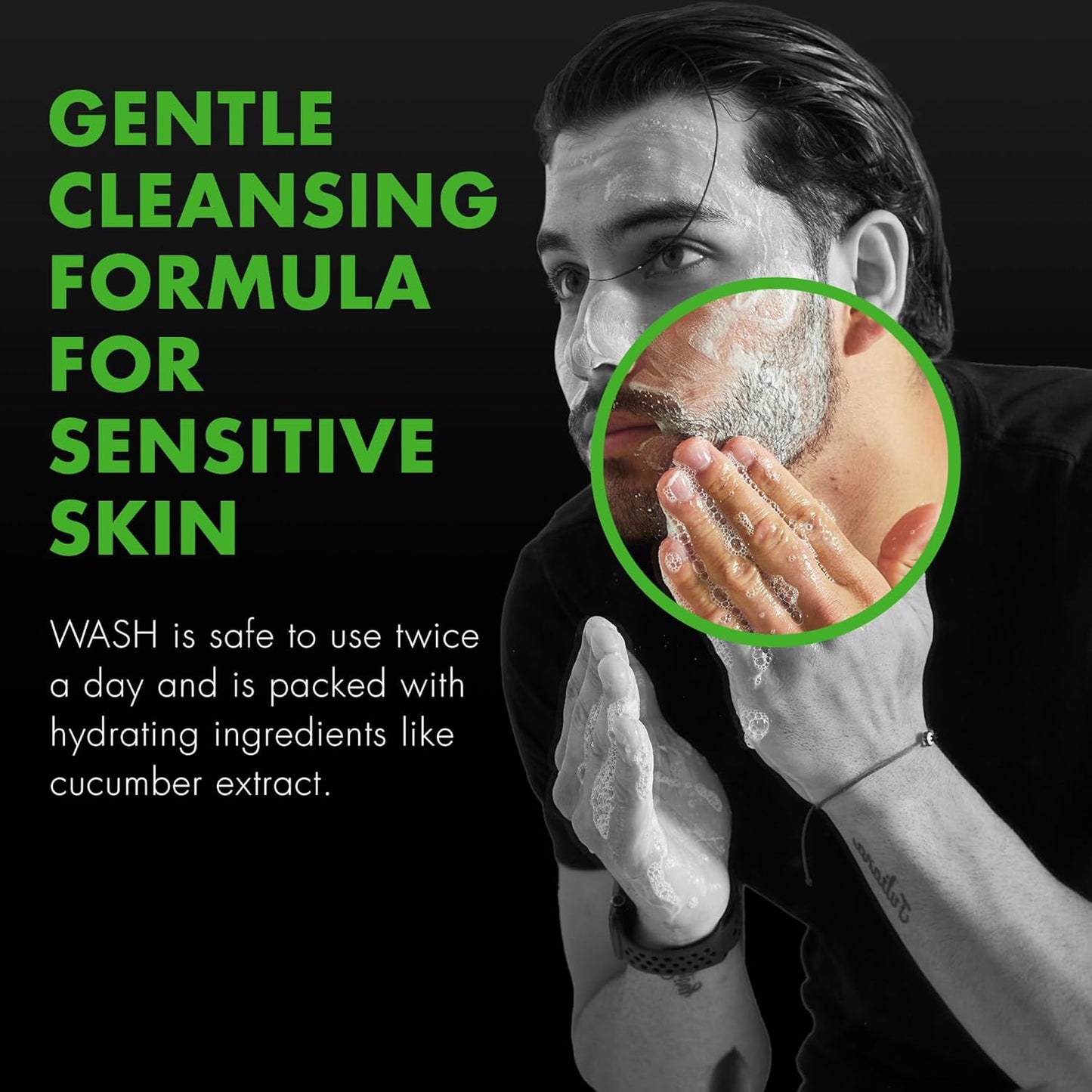Tiege Hanley Daily Face Wash for Men - Gentle Fragrance-Free Cleanser with Jojoba Oil & Aloe | 2.5 Fl Oz