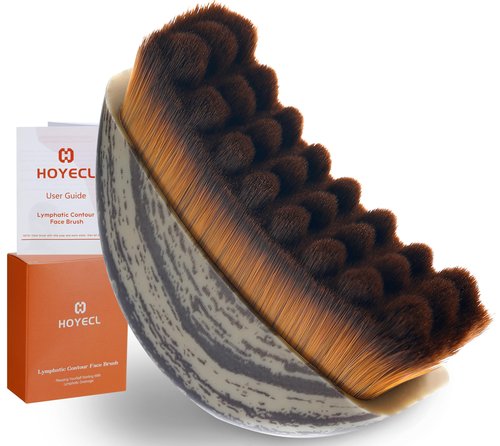 HOYECL No Oil Lymphatic Face Sculpting Brush, Curved Facial Dry Brush for Lymphatic Drainage, Sculpt and Lift Your Face Naturally, Designed for Sensitive Skin