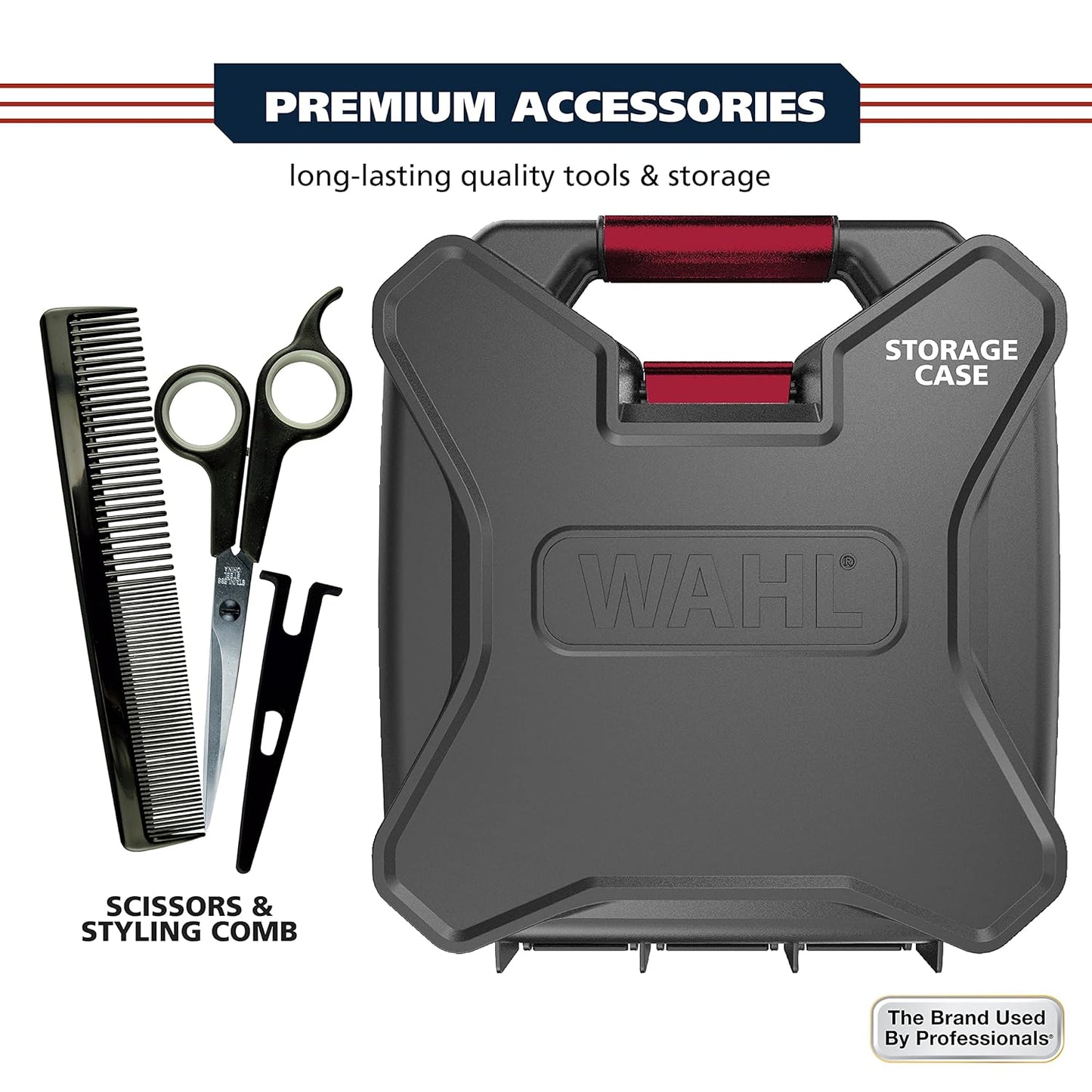 Wahl USA Pro Ultra Quiet Hair Clipper - High Torque, Metal Housing, Bonus Guard Caddy | Model 3000097