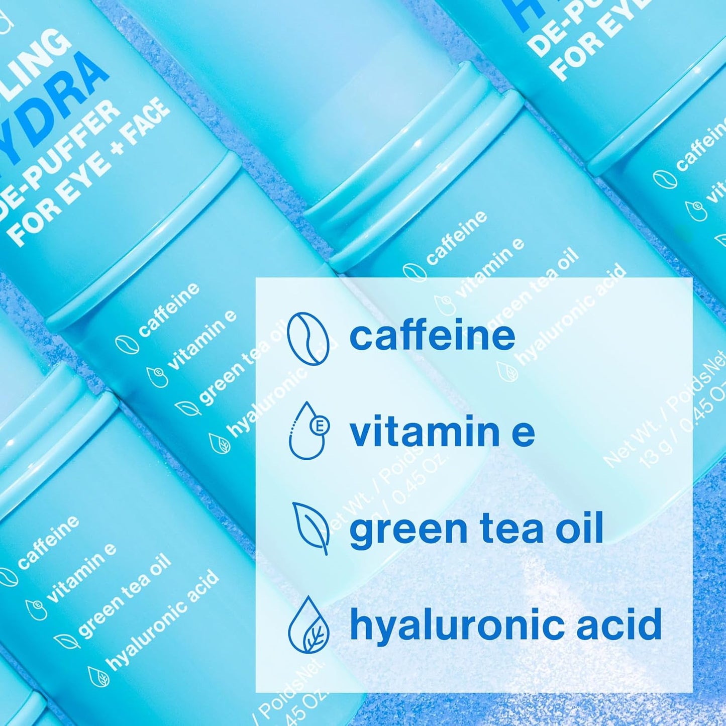 Wet n Wild Cooling Hydra De-Puffer | Soothing Face Primer Stick with Vitamin E & Caffeine | Vegan, Pack of 2