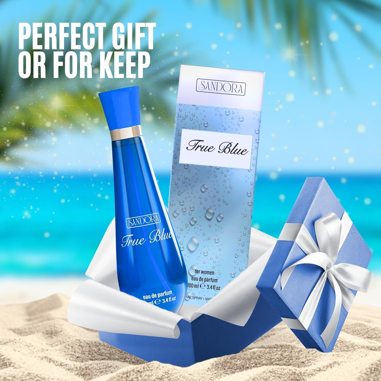 True Blue Woman Eau De Parfum Spray - 100mL Long-Lasting Fresh Aquatic & Floral Citrus Fragrance
