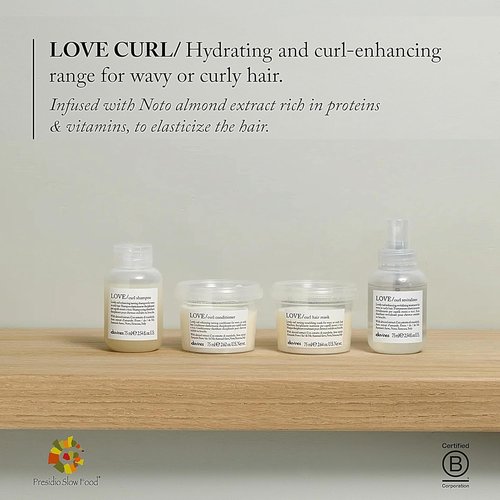 Davines LOVE Curl Shampoo - Gentle Formula for Wavy & Curly Hair | Softens & Hydrates, Travel Size 2.54 Fl Oz