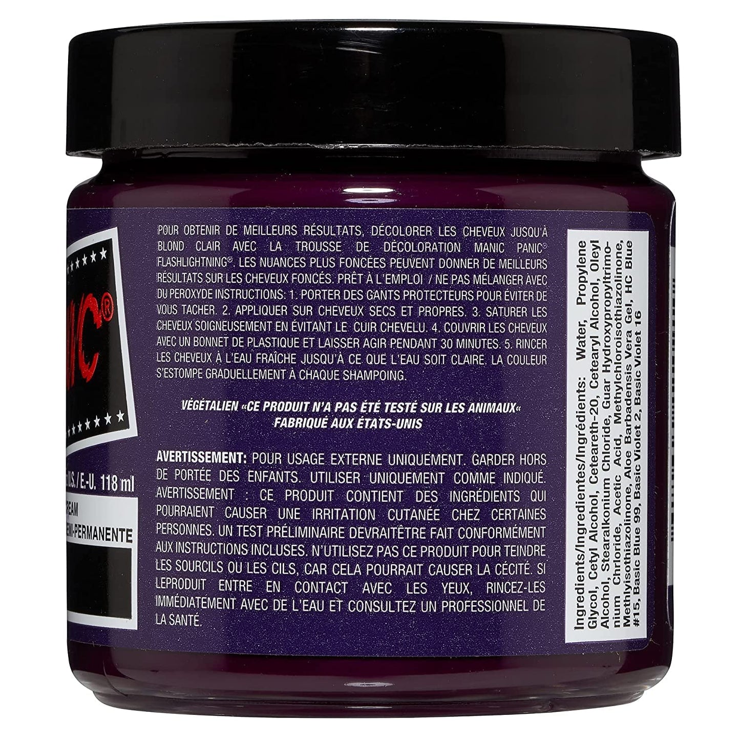 MANIC PANIC Plum Passion Hair Dye - Classic High Voltage - (2PK) Semi Permanent Hair Color - Purple Shade With Red Undertones - For Dark & Light Hair ??Vegan, PPD & Ammonia-Free - For Coloring Hair