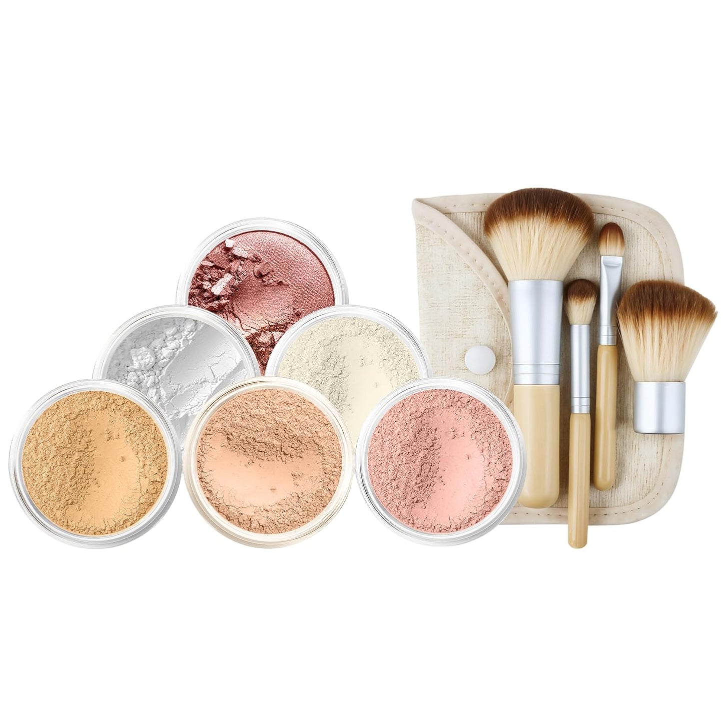 Skiennix Everyday Kit - Full Size Mineral Makeup Set with Matte Foundation & Sheer Powder in Beige