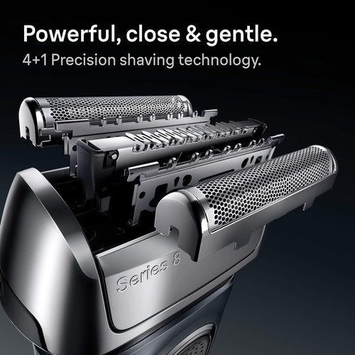 Braun Series 8 8560cc Electric Razor - 4+1 Shaving Elements & Precision Trimmer | Wet & Dry, 60min Runtime
