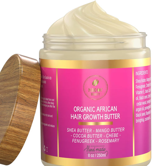 Chebe Hair Growth Butter - Ayurvedic Deep Conditioner with Shea & Cocoa for All Hair Types | 8 oz