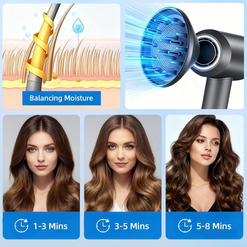 Laifen 360° Rotating Diffuser Attachment - Magnetic Hair Smoothing Nozzle for Swift Hair Dryer | Black