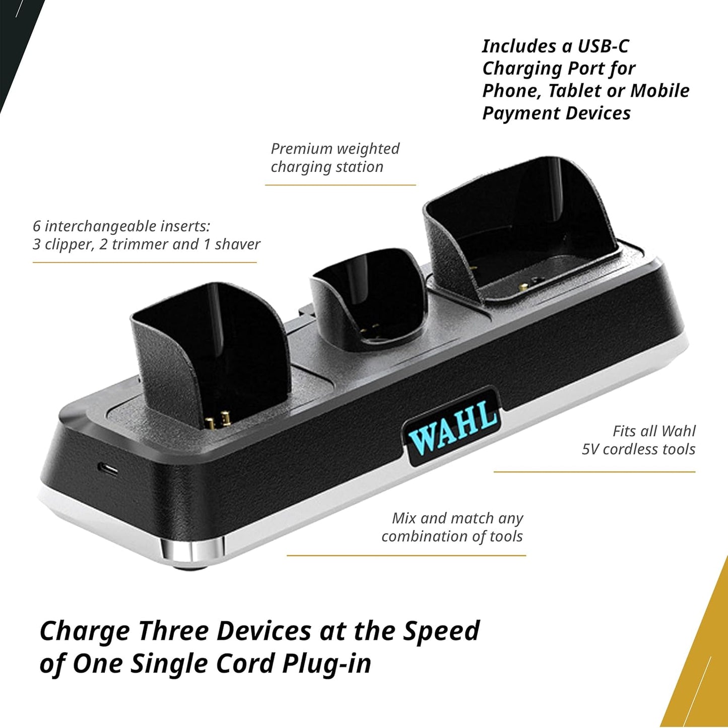 Wahl Professional Power Station - High-Performance Multi-Tool Charging Station for Barbers & Stylists