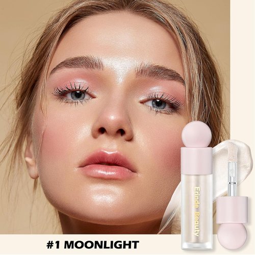 Erinde Liquid Highlighter - Natural Glossy Finish Face Bronzer Stick | Lightweight & Blendable Cream, 01# Moonlight