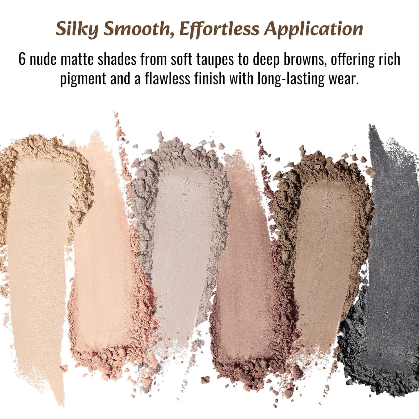 Skiennix Neutral Nude Matte Mini Eyeshadow Palette - 6 Highly Pigmented Shades for Travel | Long-Lasting Vegan Formula