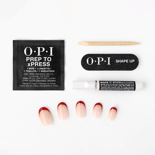 OPI Press On Nails - Short Round & Squoval Styles | 30 Count with Glue | Long Lasting & Reusable
