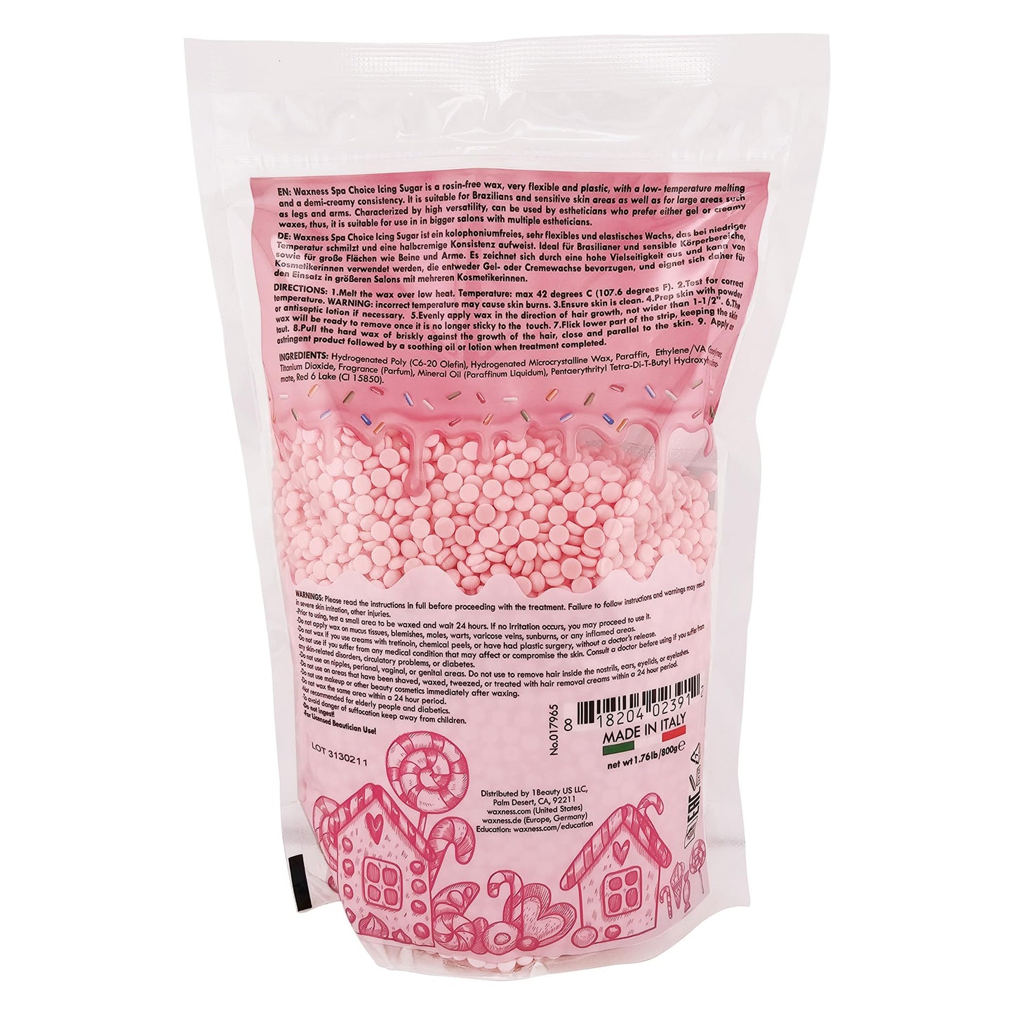 Waxness Spa Choice Icing Sugar Demi Creamy Rosin Free Hard Wax 1.76 lb 800 g
