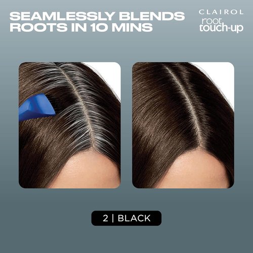 Clairol Root Touch-Up | Nice'n Easy Permanent Hair Dye - 2 Pack of Black Color for Quick Coverage