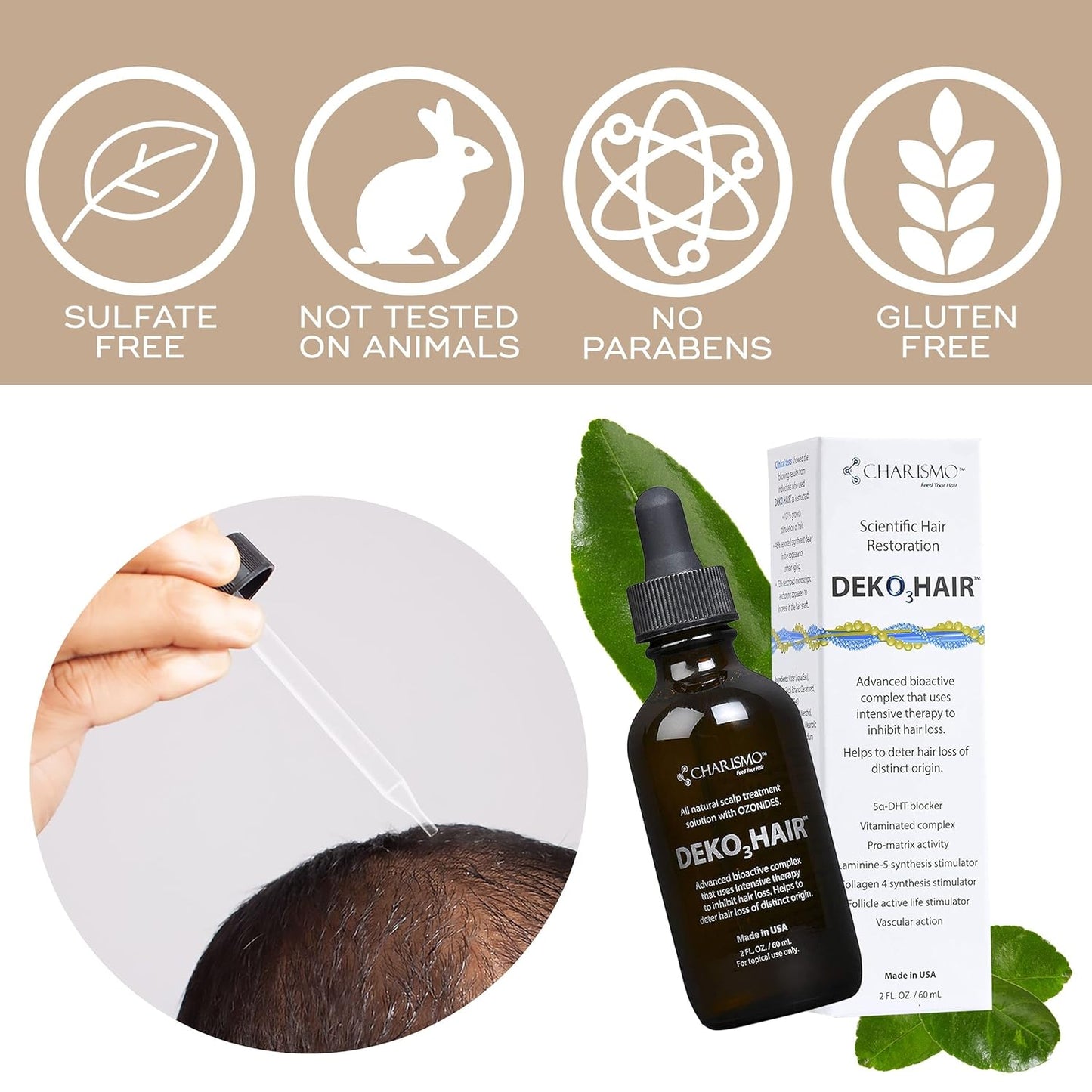 USA Dekohair Hair Regrowth Serum - Stops Thinning, Promotes Growth & Boosts Root Volume