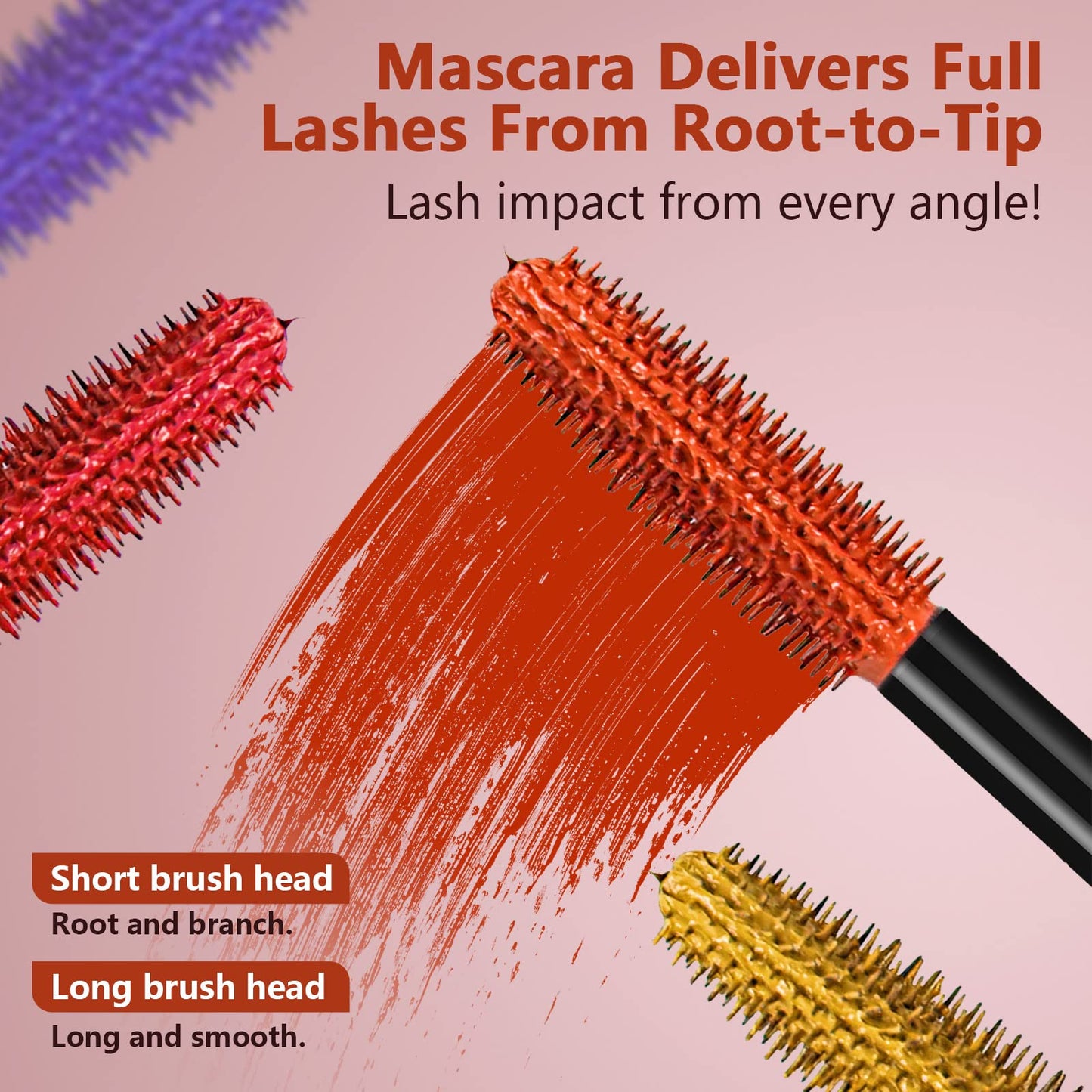 PhantomSky Waterproof Mascara, 6 Colors Colored Mascara Set Manga Lashes Extensions, Coloured Mascara Magic Color Skinny Mascara Blue Mascara, Extra Long Thick & Voluminous Lash Mascara