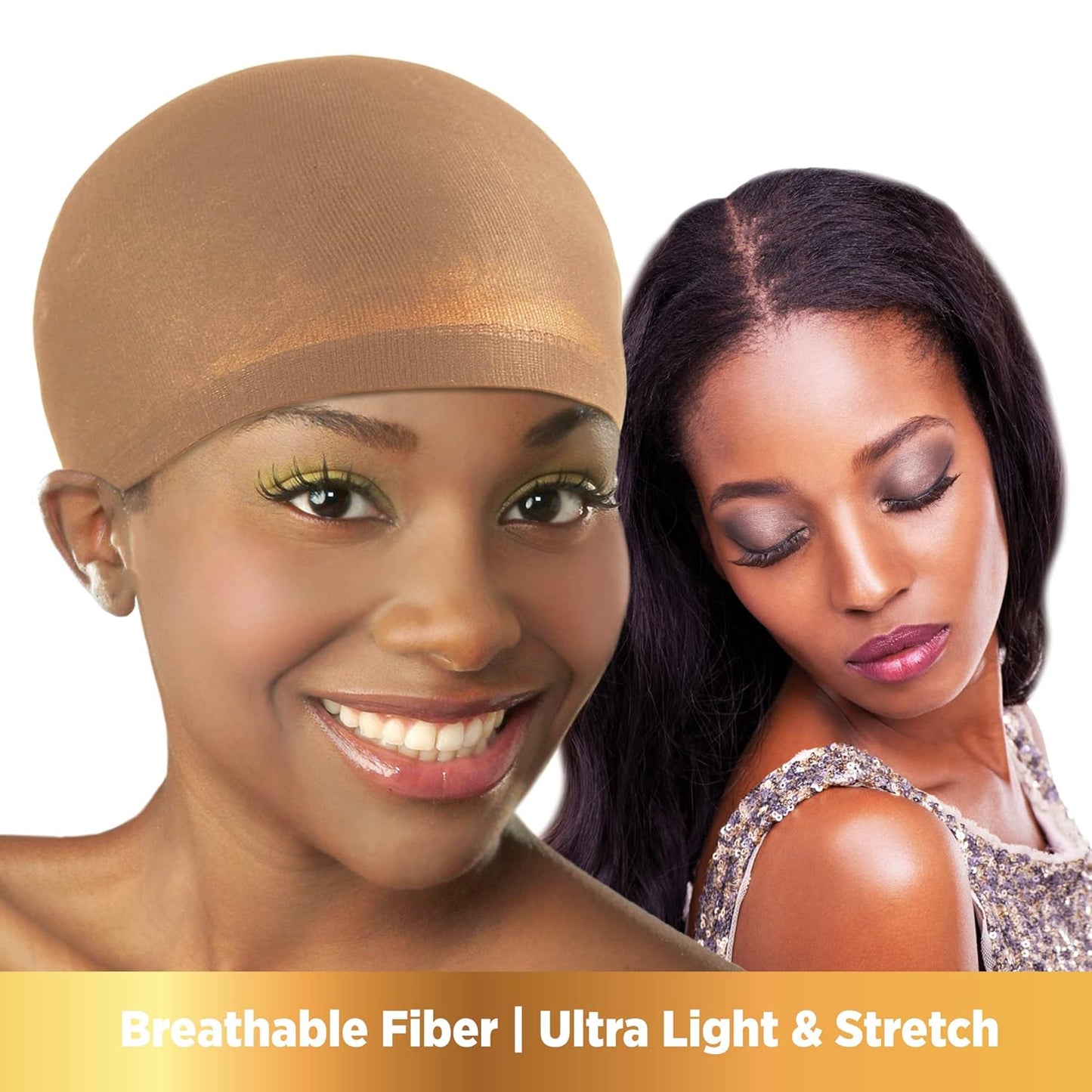 DONNA STOCKING WIG CAPS FOR WOMEN HAIR CAP, WIG HEAD, HAIR NET 2pcs 3PACK