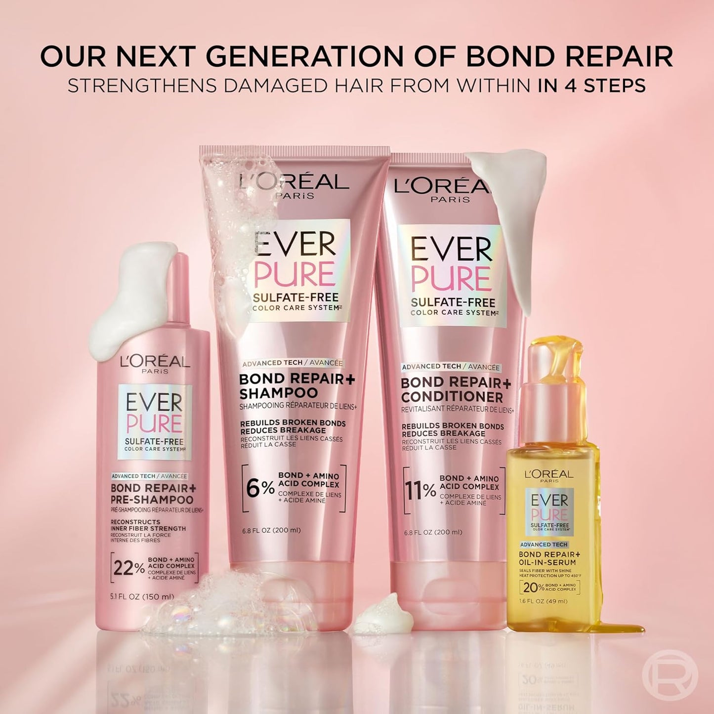 L'Oreal Paris EverPure Hair Care Kit - Sulfate-Free Vegan Shampoo & Conditioner for Stronger, Healthier Hair