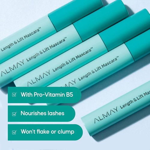 Almay Lengthening Mascara - Volume & Lift for Hypoallergenic Eye Makeup | 010 Blackest Black, 0.24 fl oz
