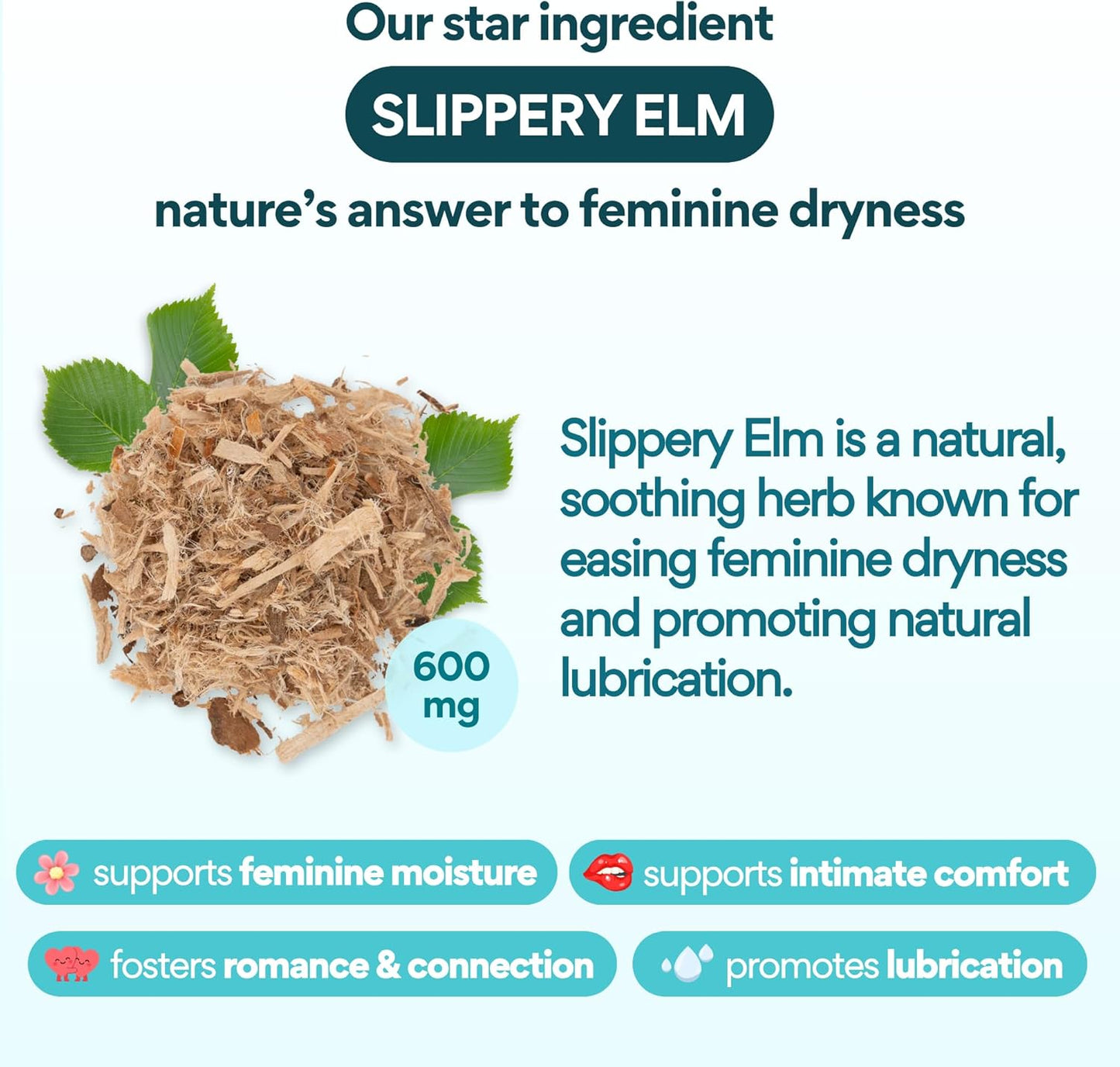 VoomVaya Vaginal Moisturizer - Slippery Elm Relief for Women Over 40 | 60 Capsules for Dryness Support