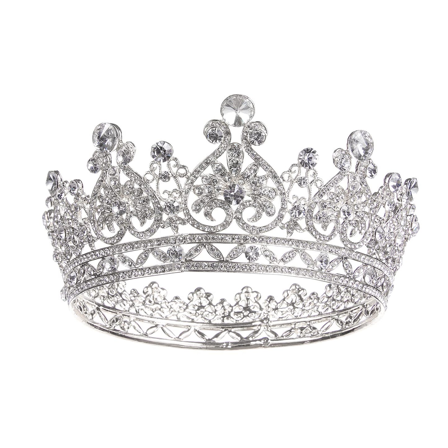 SH Wedding Crown Tiara Crystal Birthday Crowns for Women Rhinestone Queen Crown Bridal Party Tiaras and Crowns Pageant Prom Hair Accessories Silver