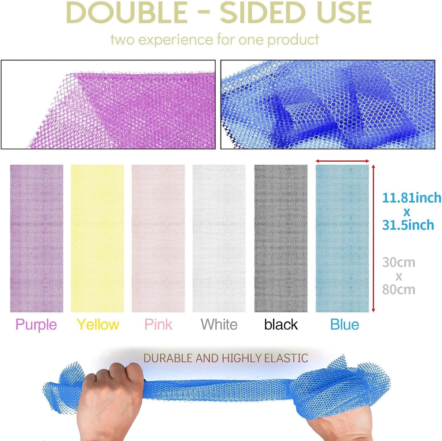 UJFQBH African Bath Sponge Set - 6 Exfoliating Shower Scrubbers for Smooth Skin | Multi-Color Options