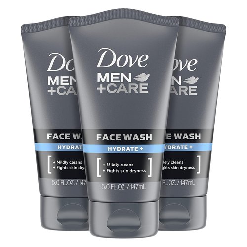 DOVE MEN + CARE Face Wash - Hydrate Plus Skin Care, 5 Oz | Pack of 3 for Fresh Skin