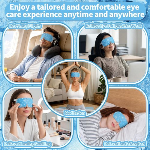 Newcotte Cooling Eye Masks - 36 Pack Mint Scented Hydrogel Patches for Puffy Eyes | Travel Size Relaxation Gifts