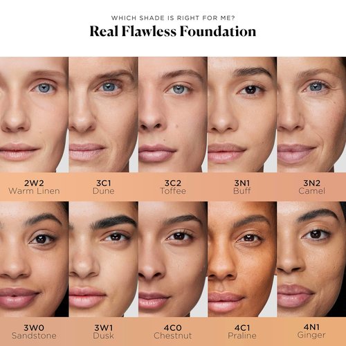 Real Flawless Foundation - Weightless Waterproof Formula for Medium Coverage | 12 HR Wear, 1oz