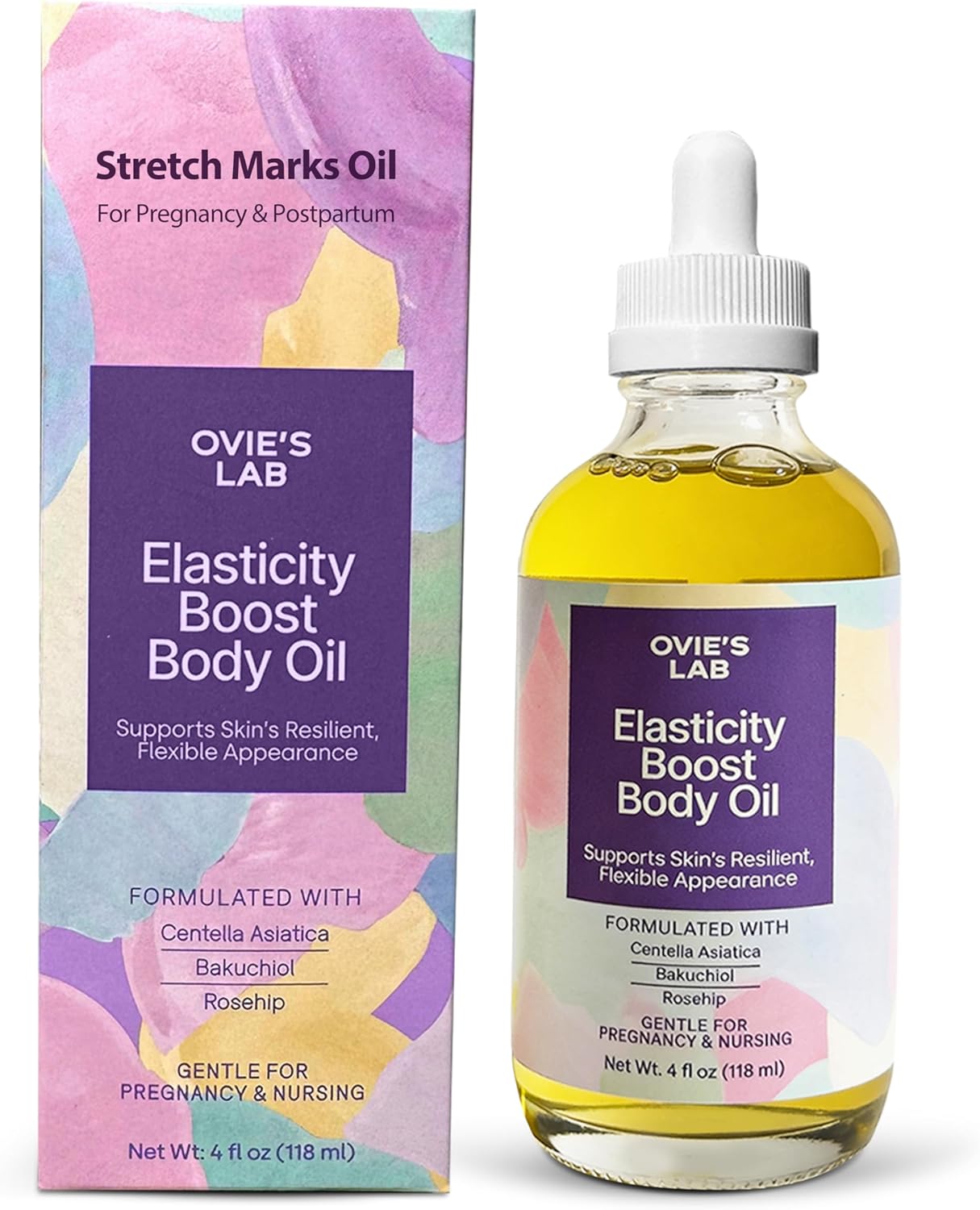 Skiennix Belly Oil - Stretch Mark Support for Pregnancy & Postpartum | Lightweight Formula with Centella Asiatica