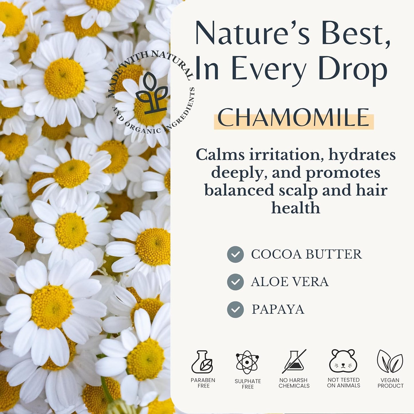 Edenika Botanicals Chamomile Conditioner - Calming & Volumizing Formula | 16 fl oz, Vegan & Sulfate-Free