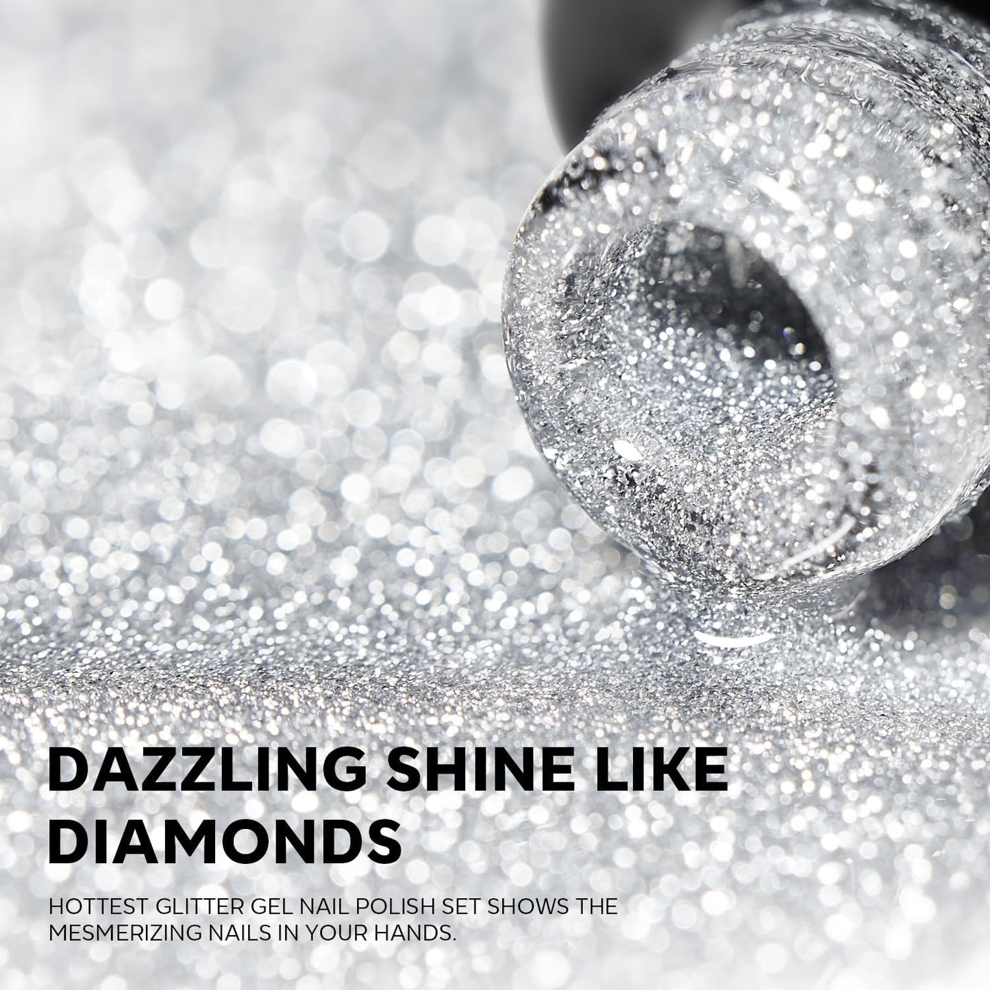 modelones Reflective Glitter Gel Nail Polish Set of 6 Colors Pink Red Black Silver Shimmer Sparkle Gel Polish Collection Kit LED Soak Off Nail Polish Manicure Art Gel Kit Home DIY Nail Salon