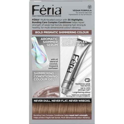 L'Oreal Paris Feria Hair Color - Multi-Faceted Shimmering B61 Downtown Brown | Permanent Dye Kit
