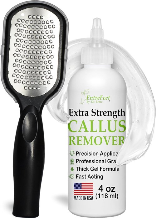 Dr. Entre's Callus Remover Gel - Extra Strength Foot Care & Pedicure Tools | 4 oz Spa Kit