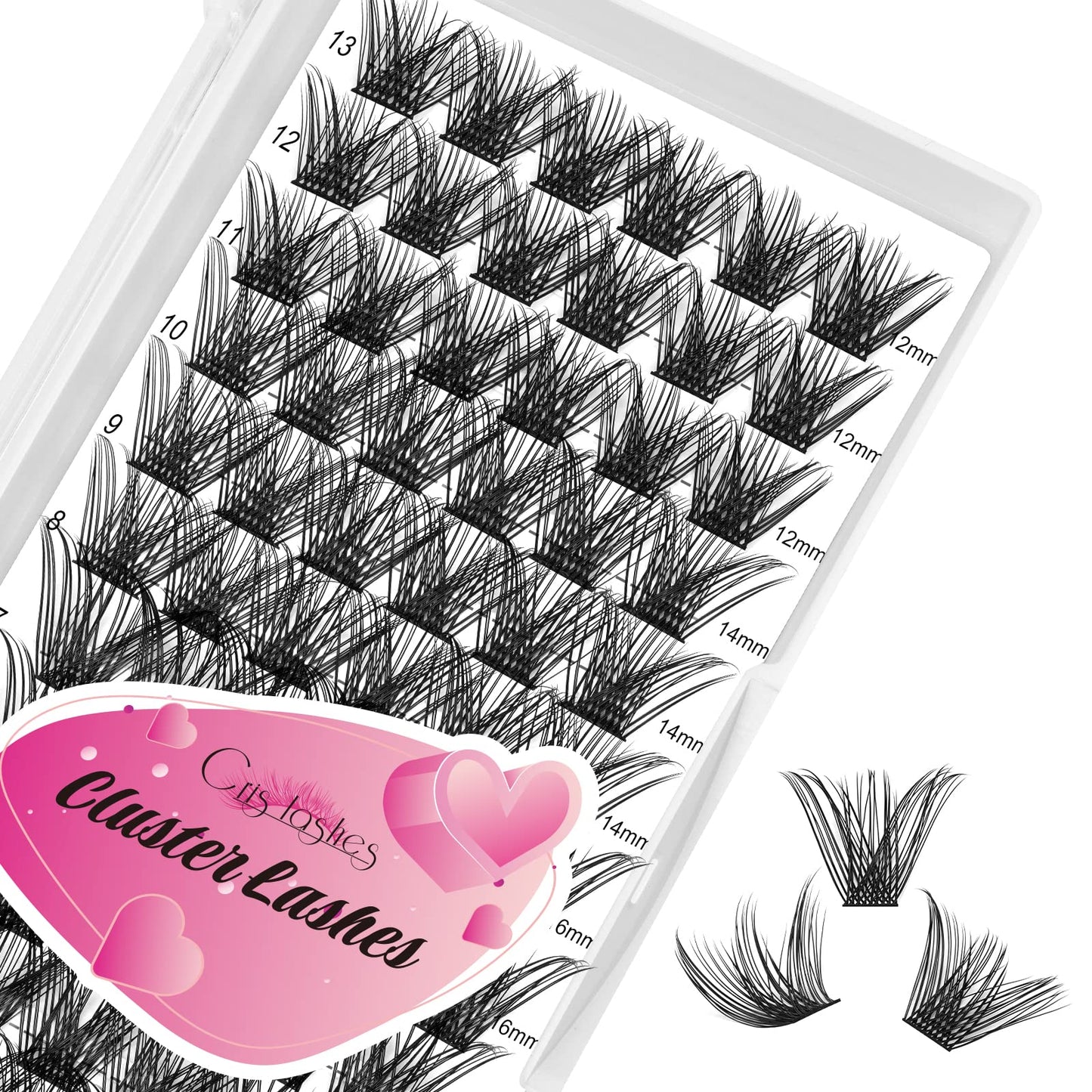 Lash Clusters 78pcs Individual Cluster Lashes Crislashes 12-18mm D Curl Mixed Eyelash Clusters Fluffy Cluster Eyelashes Wispy Volume DIY Eyelash Extension Clusters at home(H-D Curl-Mix12-18mm)