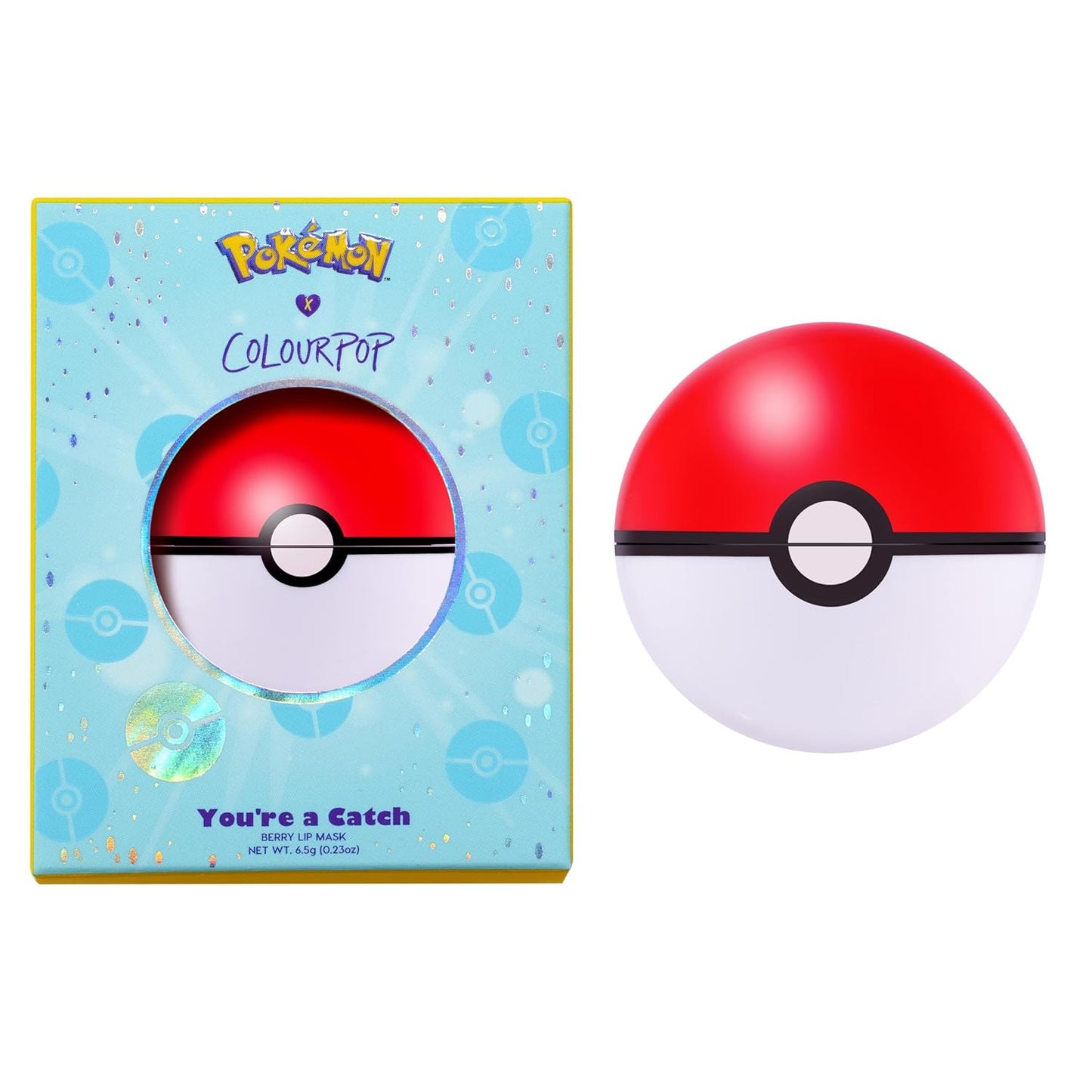 ColourPop x Pokémon Lip Mask - You're a Catch Leave-On Moisturizer & Overnight Treatment - Replenishes Dry Lips with Shea Butter & Vitamin E - Berry (0.07 oz)