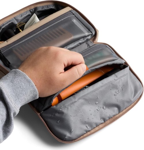 Bellroy Hanging Toiletry Kit - 3L Travel Toiletry Bag for Men & Women | Stylish Stone Color