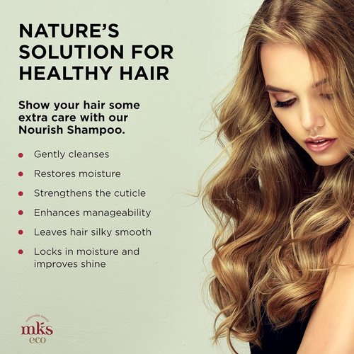 MKS Eco Nourish Shampoo - Cleanses & Strengthens Fine Hair - 25 fl oz | Vegan & Cruelty-Free with Argan Oil