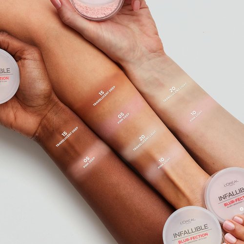 L'Oreal Paris Infallible Blur-Fection Loose Setting Powder - 24HR Wear, Translucent Light, 1 Kit
