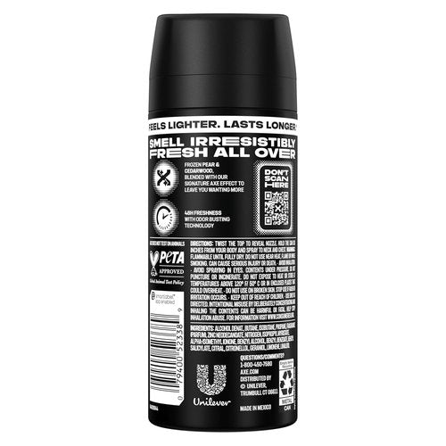 AXE Body Spray - Black 48-Hour Freshness - Aluminum-Free | 3 Count, 2.9 oz Each